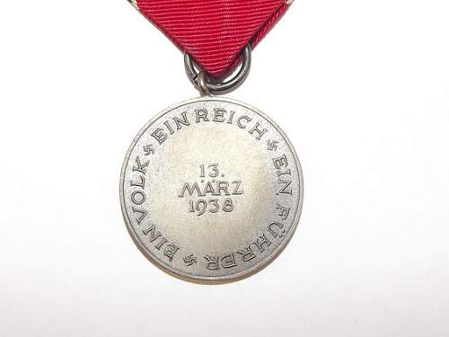 Medaille zur Erinnerung an den 13. März 1938