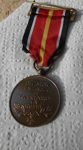 Spanish medal Blue Division