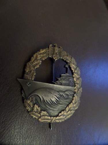 Kriegsmarine Destroyer Badge real or copy