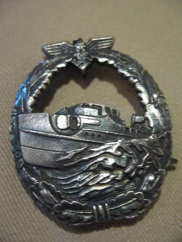 Schnellboot-Kriegsabzeichen = E Boat war badge: original or fake