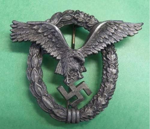 Flugzeugführerabzeichen Luftwaffe Pilots badge real or fake