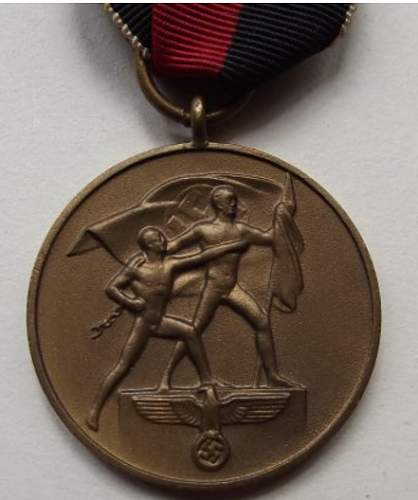 Medaille zur Erinnerung an den 1. Oktober 1938 - Opinions Please!