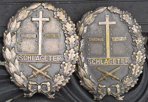 Two Newley Aquired Schlageter Badges