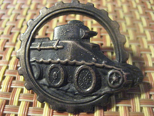 WWII Unknown Russian Tank Badge?