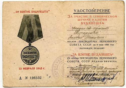 Campaign medal documents