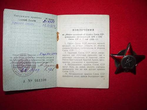 Leningrad group, documents and medals.