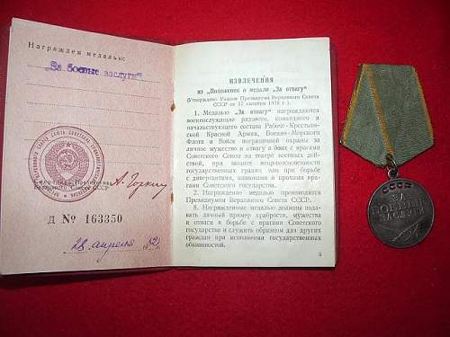 Leningrad group, documents and medals.