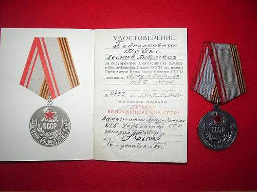 Leningrad group, documents and medals.