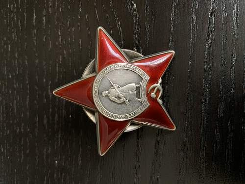 Soviet Order of the red Star check.