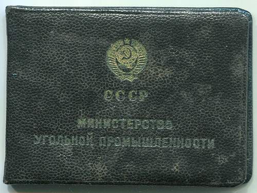 Document and Medal for the Restoration of the Donbass Coal Mines