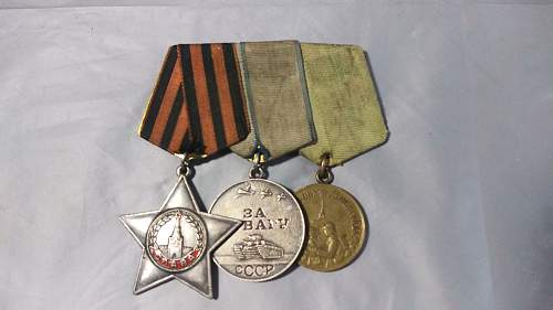 WW2 Russian Medal Bar?  Order of Glory, Courage, leningrad