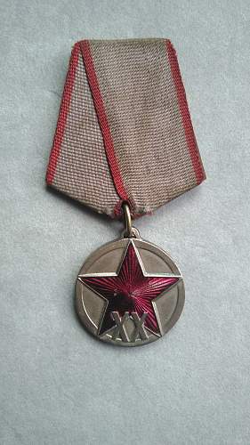 20 Years of the Red Army 1918-1938 medal