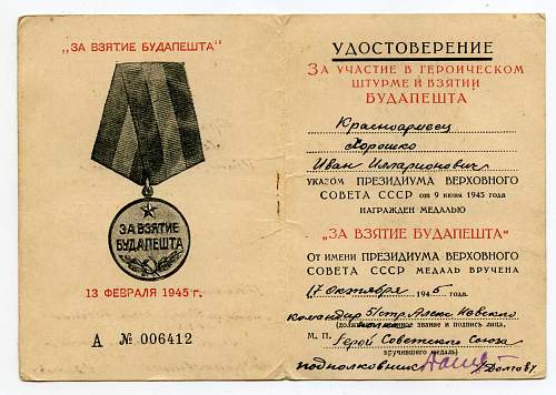 Campaign medal documents