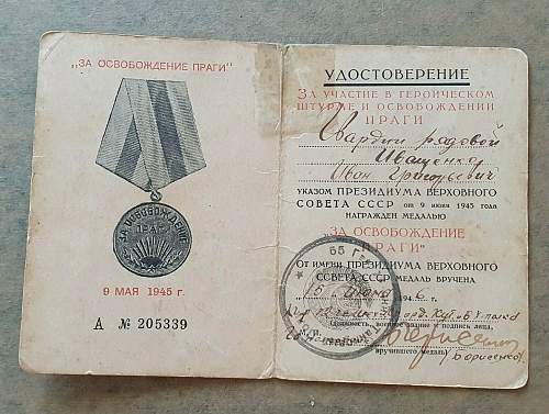 Campaign medal documents