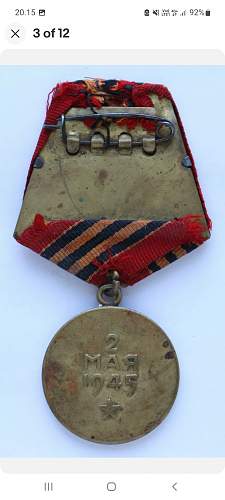 Medal for the capture of Berlin with document