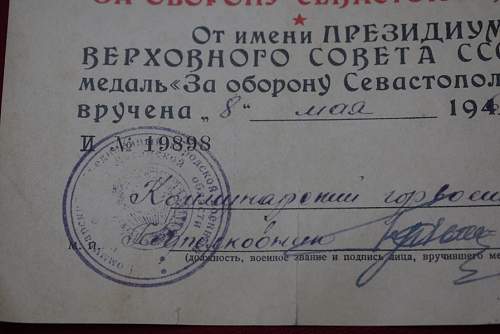 Seem legit? WW2 defence of Stalingrad certificate.