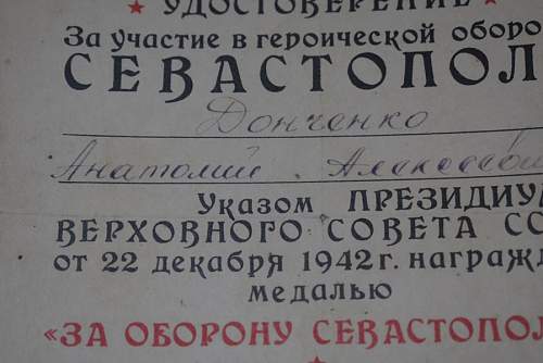 Seem legit? WW2 defence of Stalingrad certificate.