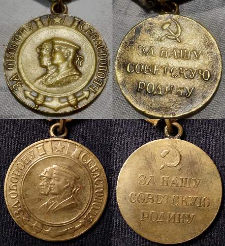 Medals for the defense of Sebastopol &amp; victory over Germany