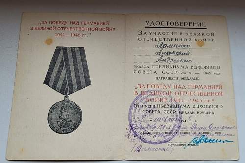 Campaign medal documents