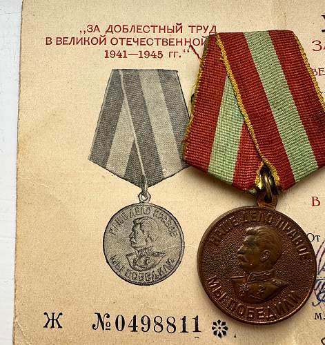 Medal for Labour Valour and document