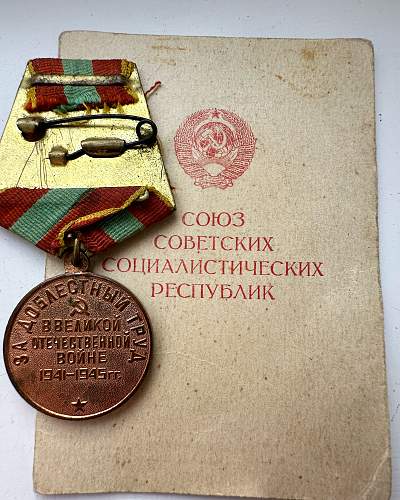 Medal for Labour Valour and document