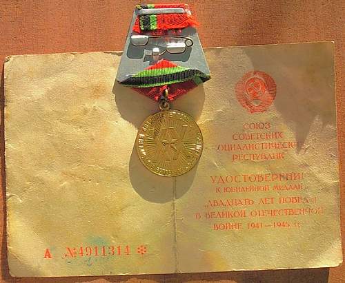 Medal for the 20th Anniversary of Victory in the Great Patriotic War