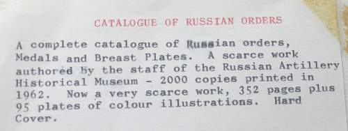 Book - Catalog of Russian Orders, Medals and Breast plates