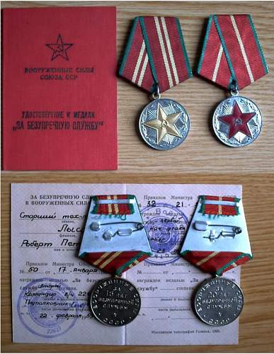 Set of long service medals