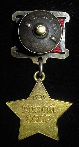 Hero of the Soviet Union Gold Star Medal?