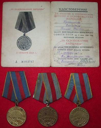 My Liberation medals.