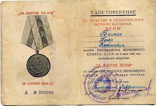 Campaign medal documents