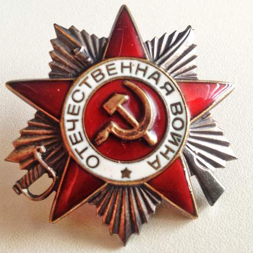 Russian soviet medal order patriotic war