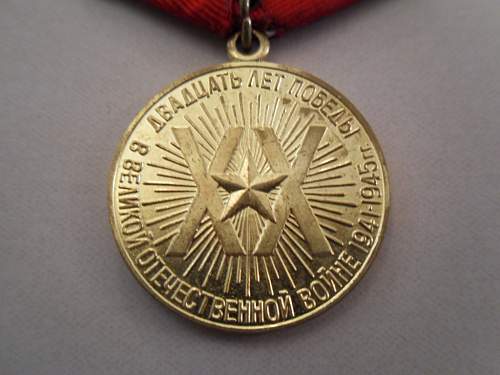 Twenty Years of Victory in the Great Patriotic War 1941-1945 Medal - Share