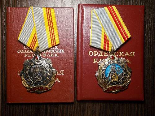 Order of labour glory.3rd class &amp; 2rd class