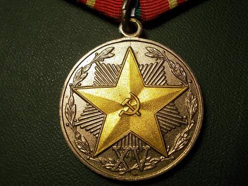 Medal for distinction in the protection of the State border of the USSR PLUS 10/15/20YEAR MEDALS