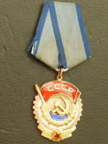 Help with a Order of the Red Banner of Labor Medal