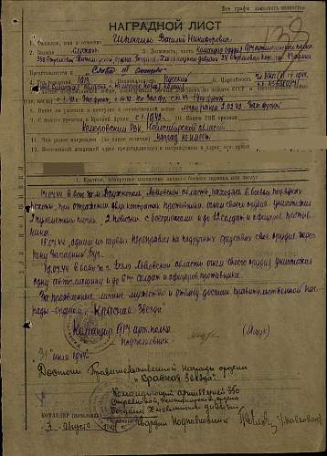 Documents group of Sergeant Vasiliy Nikiforovich Shpagin, Hero of the Soviet Union (#4596)