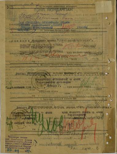 Documents group of Sergeant Vasiliy Nikiforovich Shpagin, Hero of the Soviet Union (#4596)