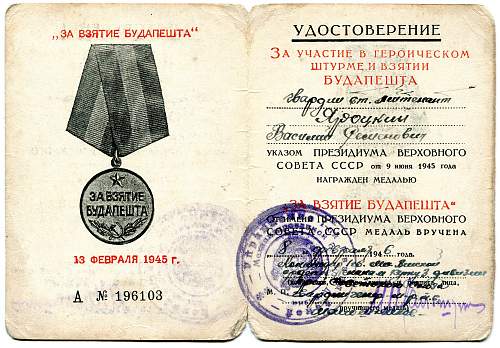 Campaign medal documents