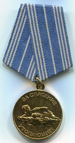 Documents and Medal for Drowning Person Rescue