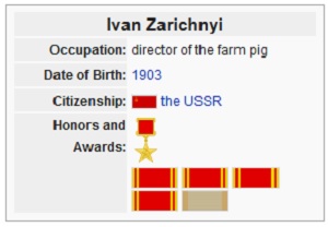 Hero of Socialist Labor, #1292, Ivan Petrovich Zarichnyi, Director Pig-Breeding Farm