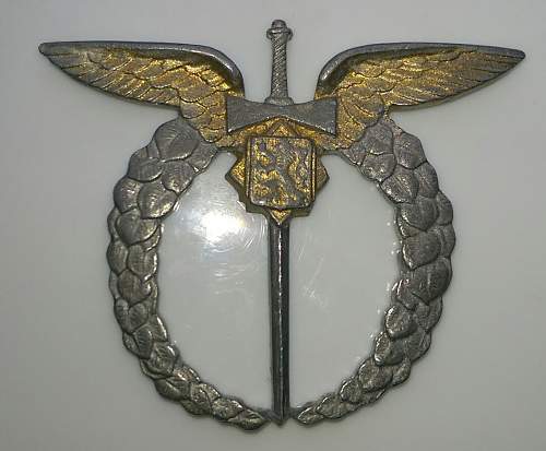 Battle of Britain Czech &quot;field made &quot;pilots badge to 310 Squadron DUXFORD