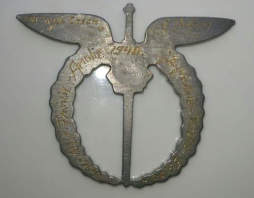 Battle of Britain Czech &quot;field made &quot;pilots badge to 310 Squadron DUXFORD