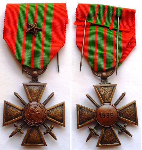 The French military cross (for gallantry) made in Italy (Milano).