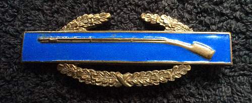 US Combat Infantryman Badge 1st Award Clutch Back Sterling WW2
