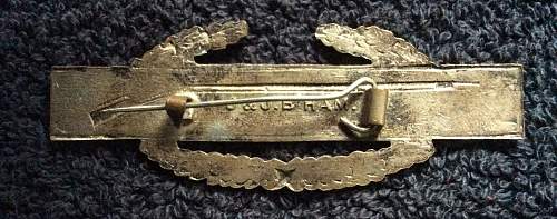 US Combat Infantryman Badge 1st Award Clutch Back Sterling WW2