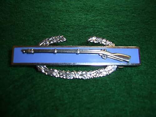 US Combat Infantryman Badge 1st Award Clutch Back Sterling WW2