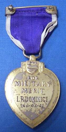 Named Pearl Harbor Purple Heart Medal