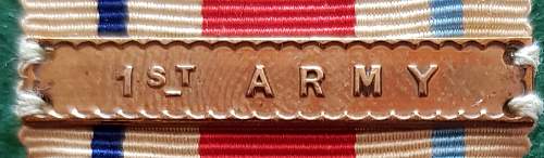 WW2 British campaign medal clasps (bars)