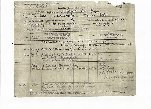 WW1 Scots Greys medal group